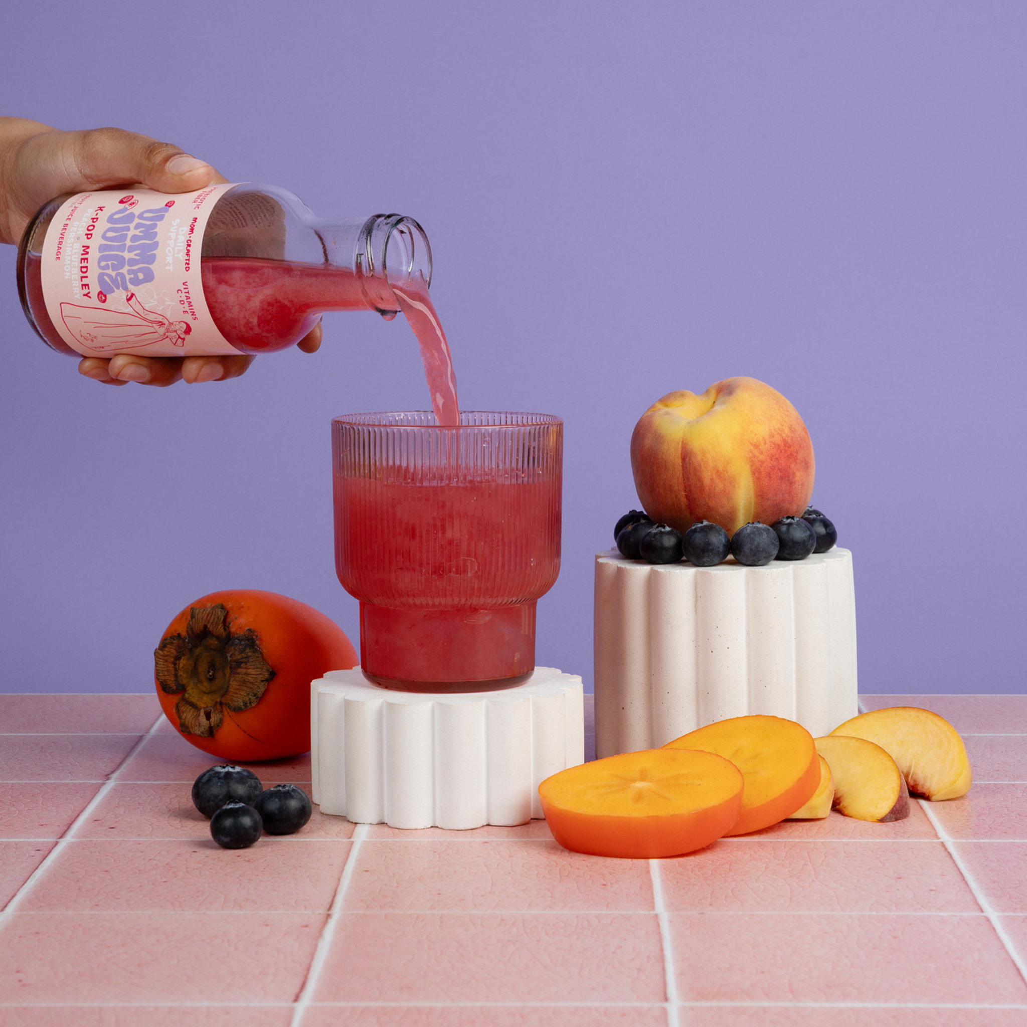 K-Pop Medley Juice with Peach, Blueberry, Persimmon (12-PACK)
